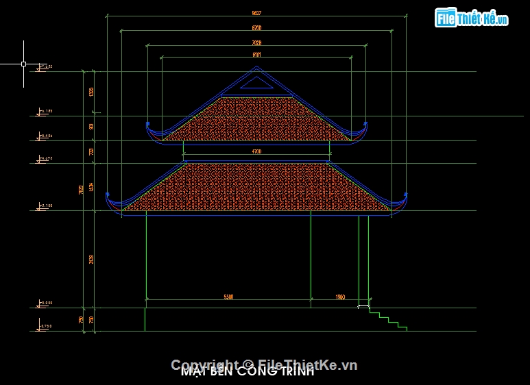 bản vẽ nhà thờ họ,file cad nhà thờ họ,bản vẽ chi tiết nhà thờ họ,Mẫu nhà thờ họ,nhà thờ họ 6.9x8.1m